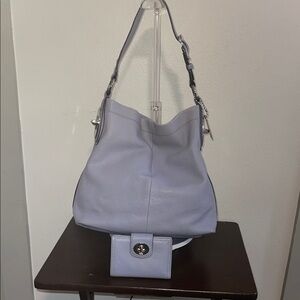Coach Light Purple Penelope Hobo Shoulder Bag with matching wallet.